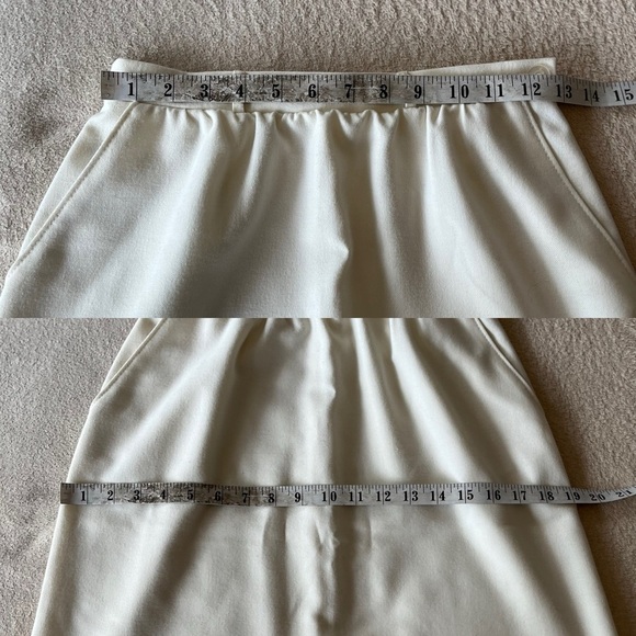 Vintage 80s Cream Pencil Skirt – Oui Petites by Tan Jay XS/S - Picture 10 of 11